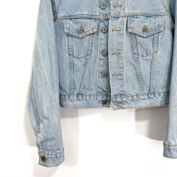 John Galt Brandy Melville Oversized Light Wash Denim Jean Jacket S/M - Picture 4 of 7